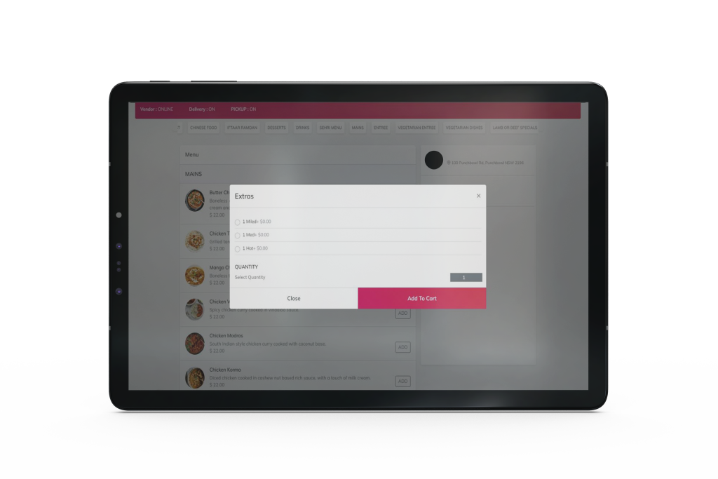 online ordering system for restaurants